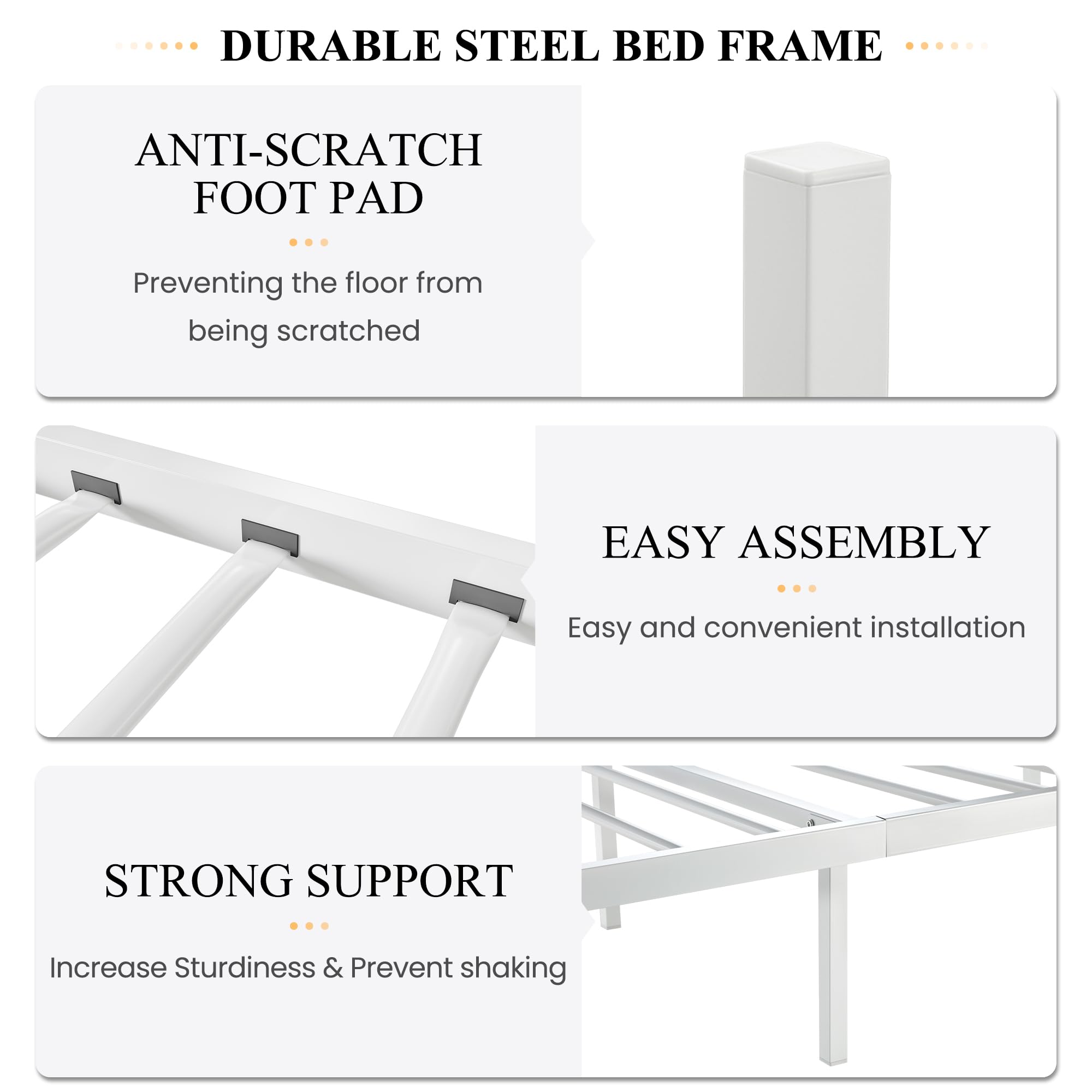 SHA CERLIN Twin Size Metal Bed Frame for Kids - Butterfly Pattern Headboard & Footboard, No Box Spring Required, Easy Assembly, White - Perfect for Children's Bedrooms, Guest Rooms & Small Spaces