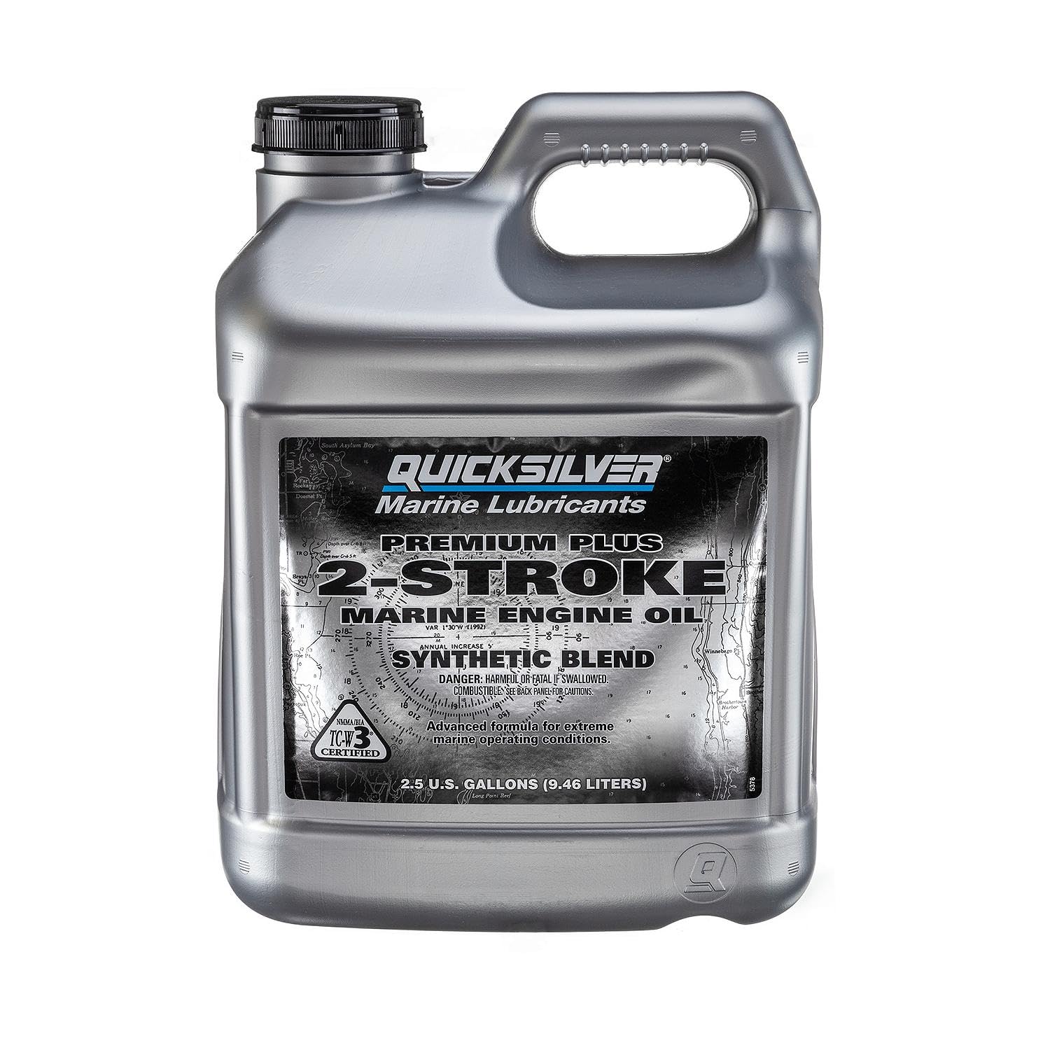 Quicksilver Premium Plus 2-Stroke Marine Engine Oil for Outboards & PWC - 2.5 Gallon - High Performance Lubrication for Boats, Jet Skis & Watercrafts