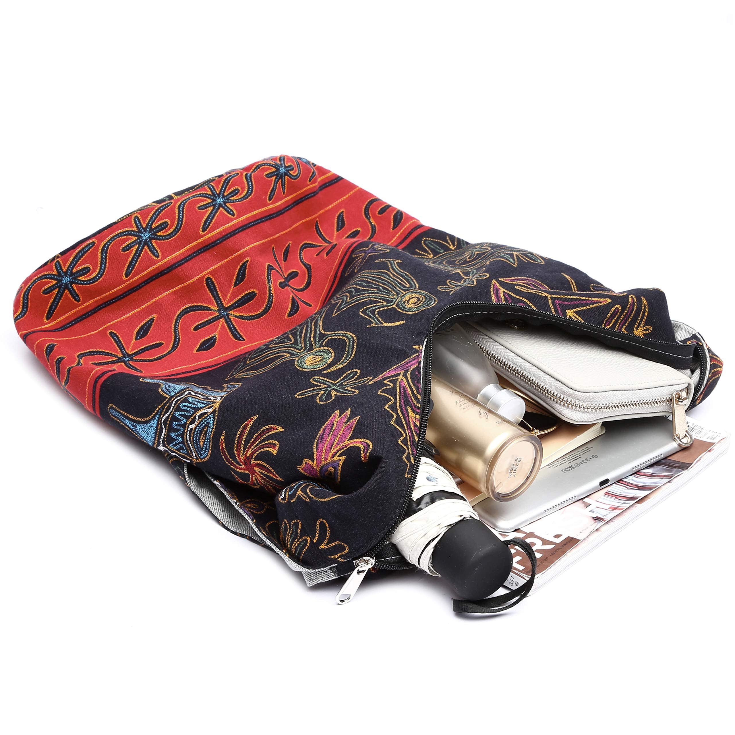 Stylish Women's Bohemian Crossbody Bag - Fashionable Canvas Shoulder Handbag with Animal Print for Everyday Use, Travel & Casual Outings