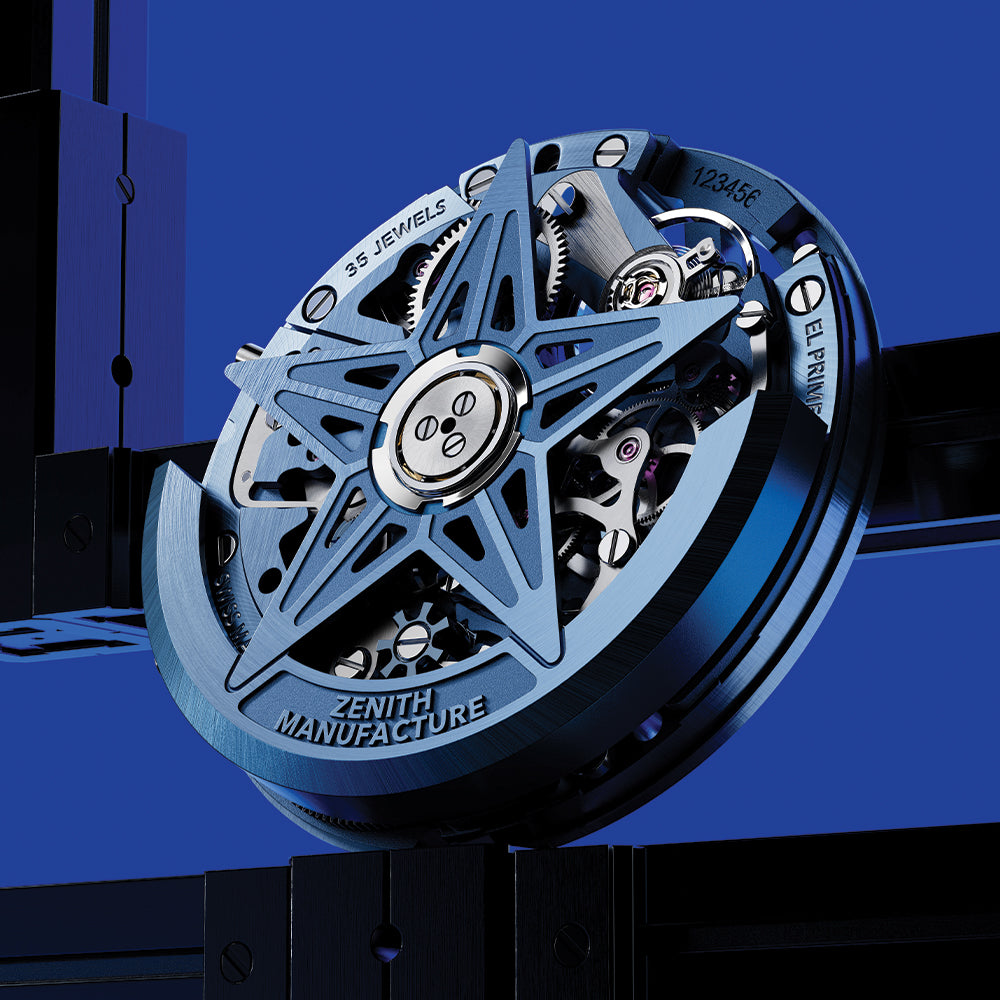 Defy Skyline Chronograph Skeleton Watch - 42mm Blue Dial Stainless Steel Bracelet for Men | Luxury Sports & Dress Watch for Business, Gifts & Special Occasions