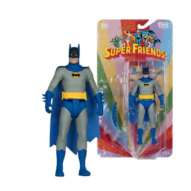 DC Comics Super Friends Retro Batman Action Figure - 6-Inch Collectible Toy for Kids & Adults - Perfect for Display, Gifts, and Superhero Play Scenes