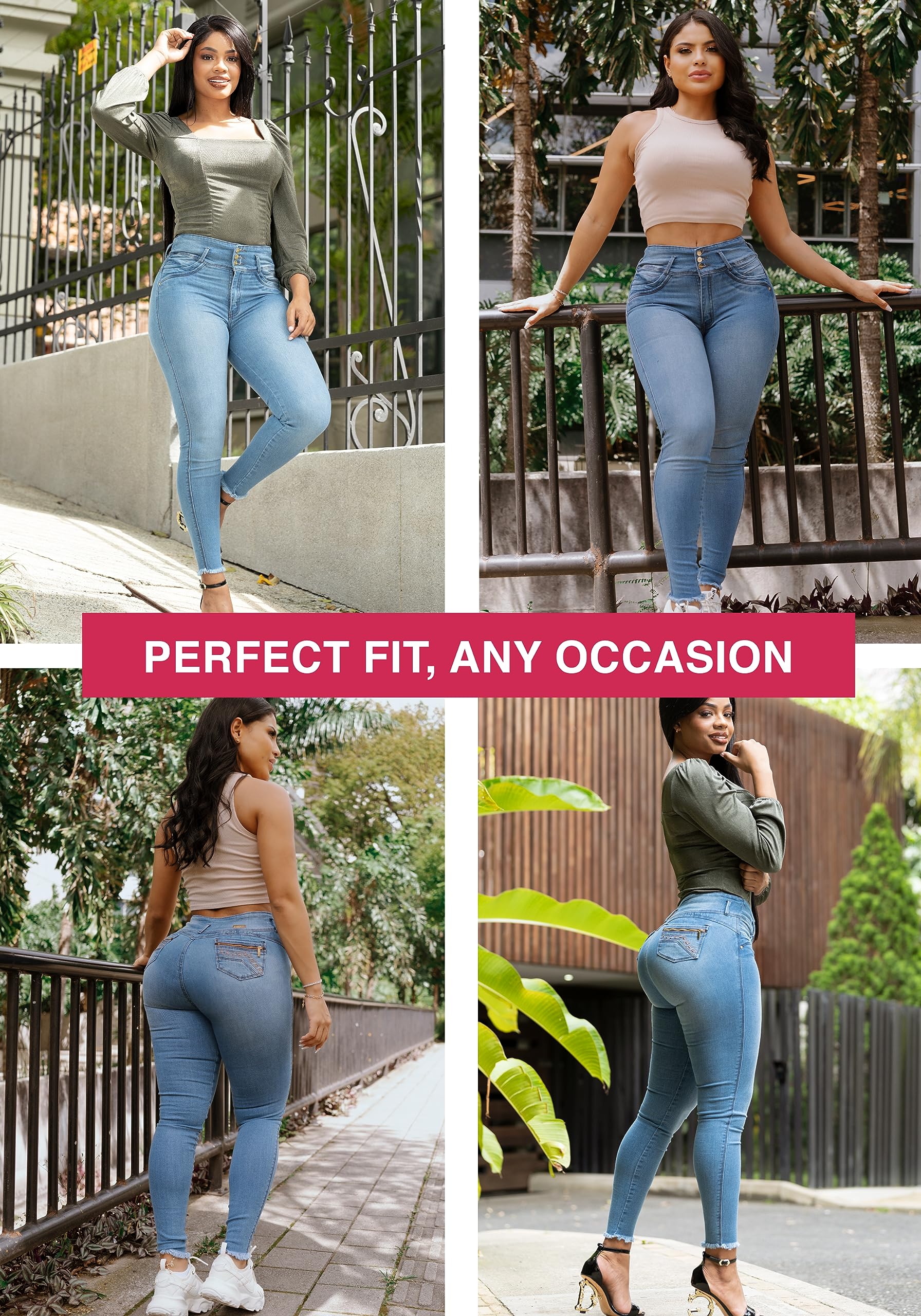 LT.ROSE High Waisted Butt Lifting Jeans for Women - Perfect for Casual & Night Out