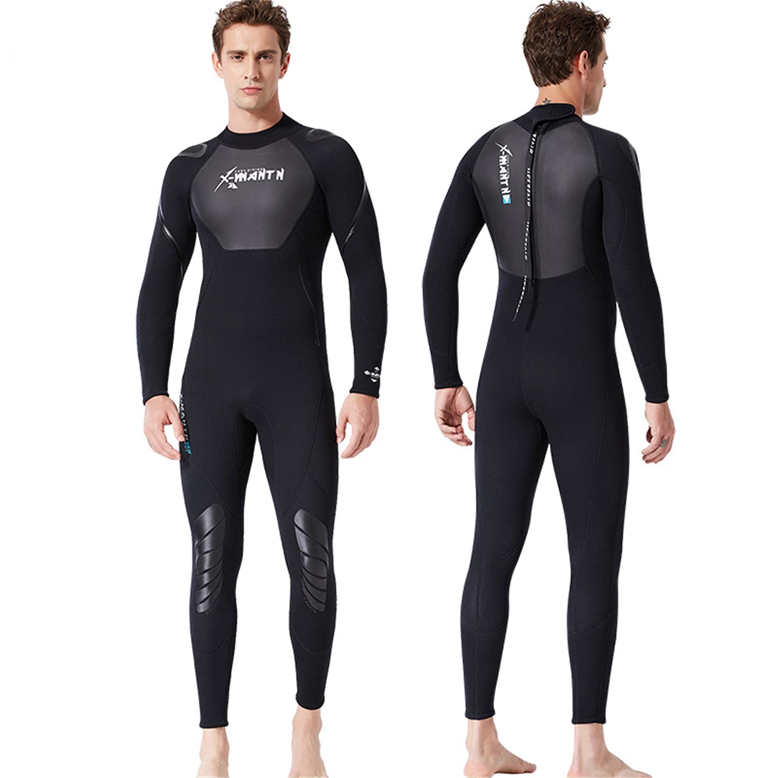 3mm Neoprene Full Body Wetsuit for Men & Women - Back Zip One Piece Diving Suit for Scuba Diving, Snorkeling, Surfing & Swimming - Perfect for Cold Water Sports & Beach Activities