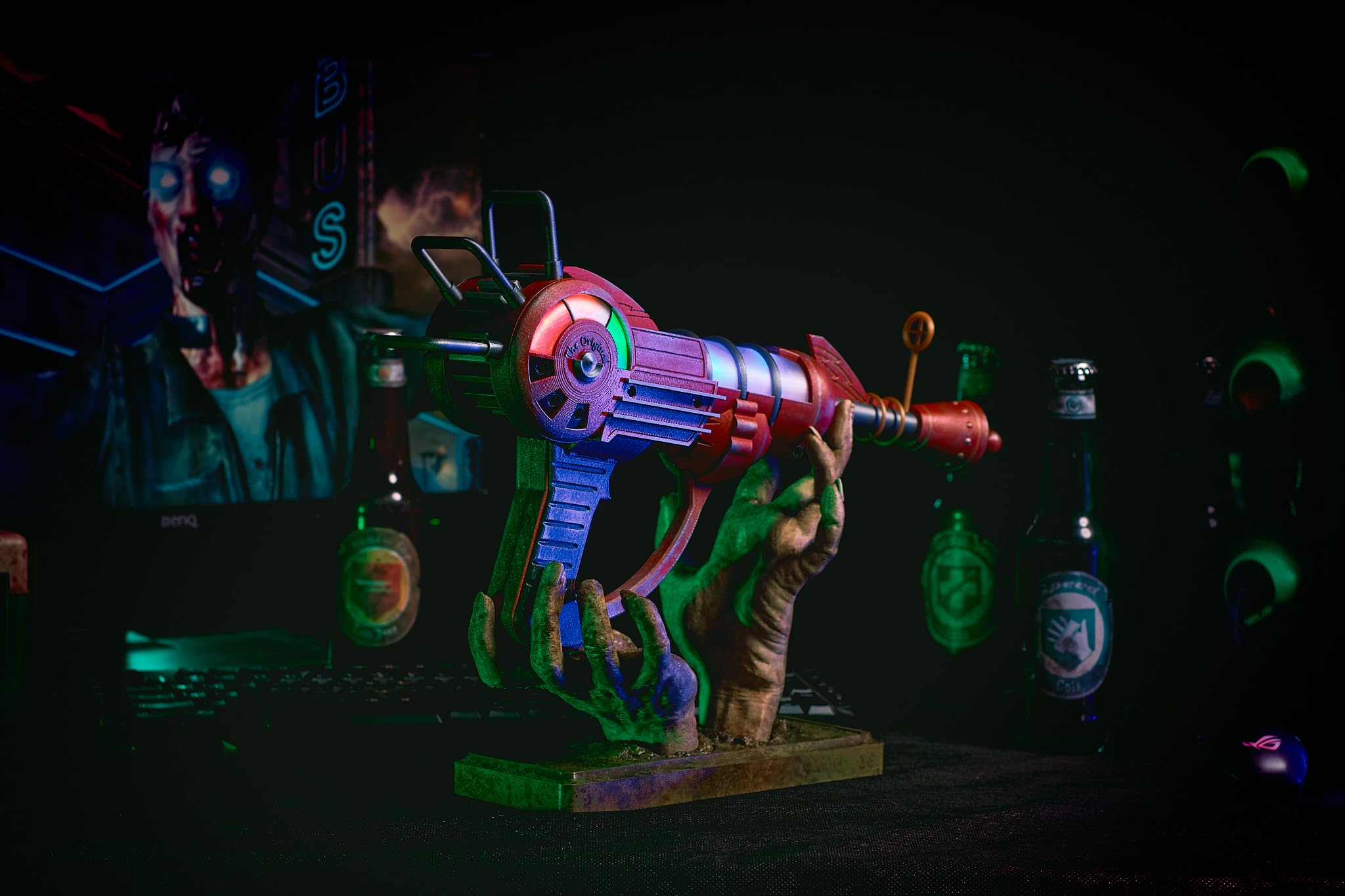 Ray Gun with LED Lights - Zombie Edition Battlescarred | Call of Duty Cod Zombies Prop Replica | Cosplay Collectible for Halloween & Gaming Events (No Stand Included) - Perfect for Costume Parties, Video Game Conventions & Collector Displays
