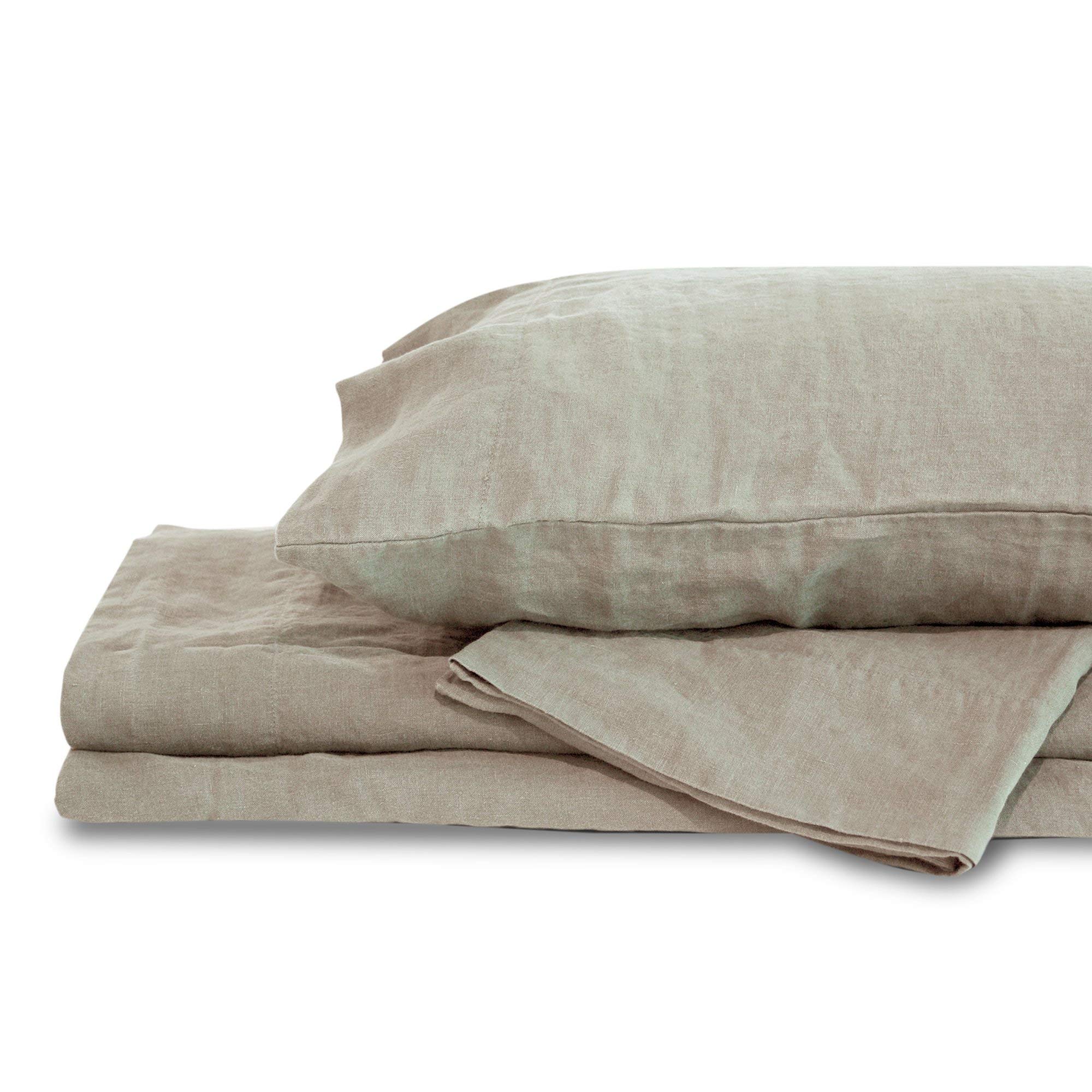 Delilah Home 100% Organic Hemp Bed Sheet Set - Queen Size, Breathable & Eco-Friendly - Perfect for Sustainable Living & Allergy Relief - Ideal for Hot Sleepers & Eco-Conscious Homes