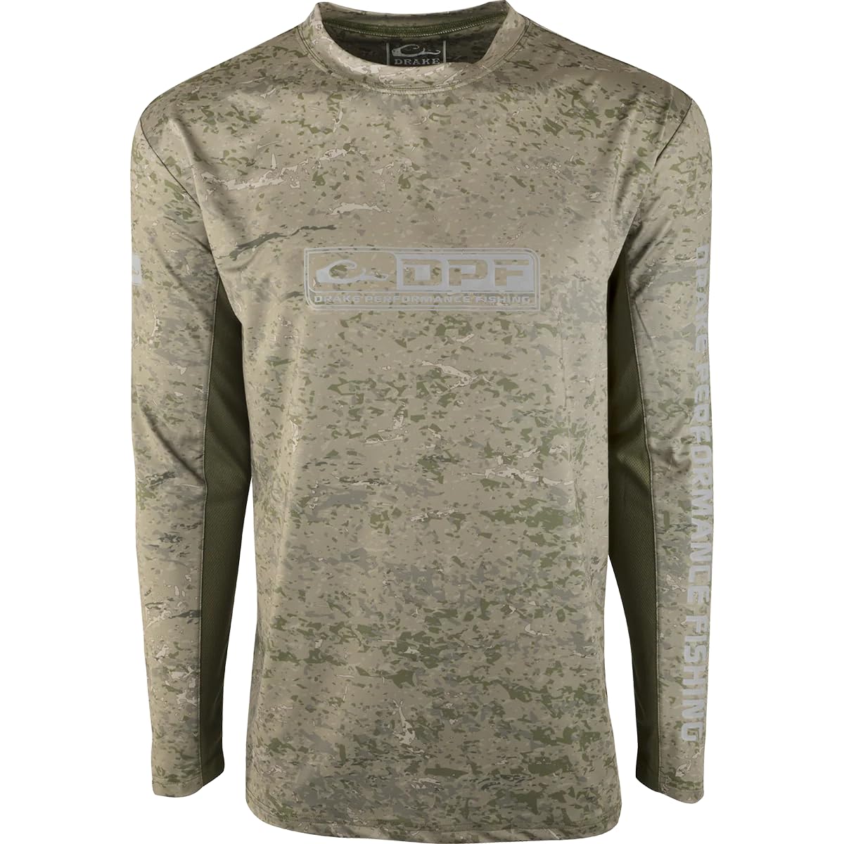 Drake Waterfowl Shield 4™ Long Sleeve Crewneck Shirt - Light Blue, Large Size - Arched Mesh Back for Comfort - Ideal for Hunting, Outdoor Activities & Casual Wear