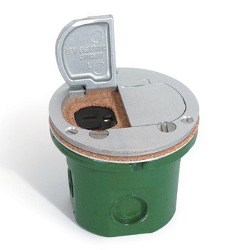 Lew Electric Flush Mounted Round Floor Box - Dual Flip Lid with Power Outlets, Durable Aluminum Construction - Ideal for Home Theater, Office & Commercial Spaces