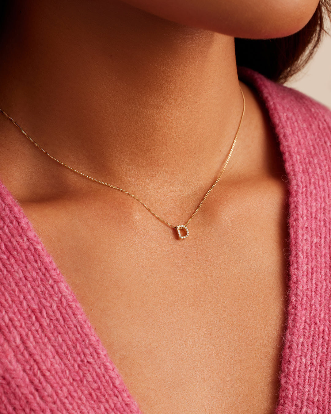 Diamond Alphabet Necklace - Personalized Initial Pendant Jewelry for Women, Girls | Elegant Gift for Birthday, Anniversary, Valentine's Day | Perfect for Everyday Wear & Special Occasions