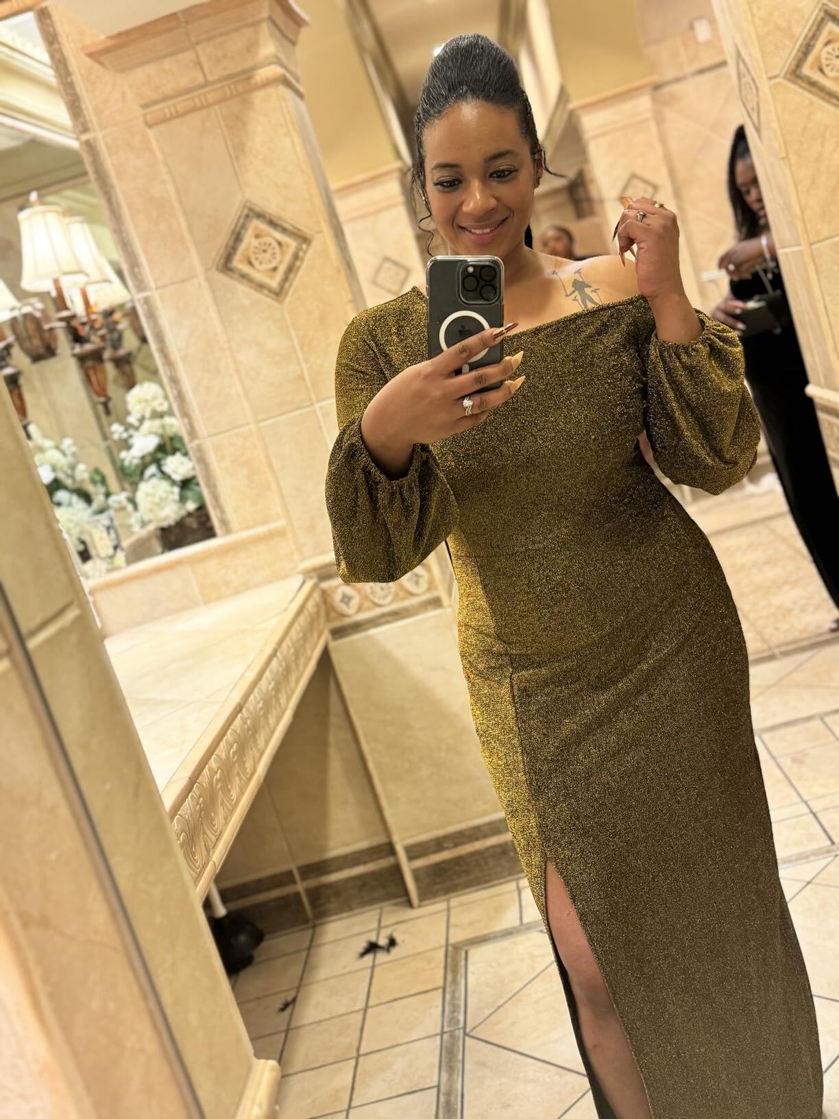 Elegant Off Shoulder Long Sleeve Bodycon Evening Dress for Women - Formal Party Gown, Wedding Guest Dress, Sexy Night Out Outfit | Perfect for Cocktail Parties, Galas, and Special Occasions