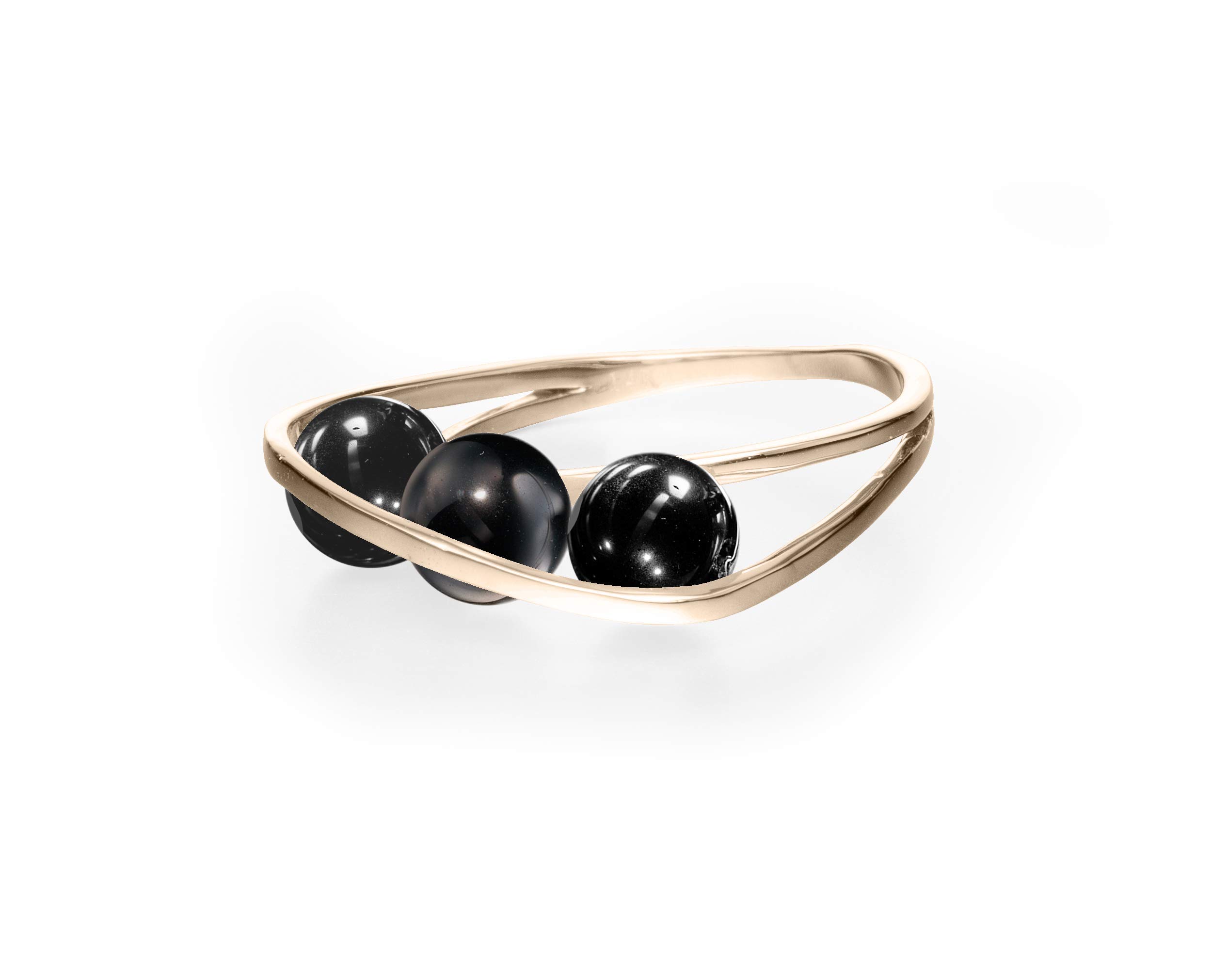 Majade Black Tourmaline Ring - 14K Gold Minimalist Gemstone Engagement Ring | Unique Crystal Jewelry for Non-Traditional Weddings & Spiritual Protection