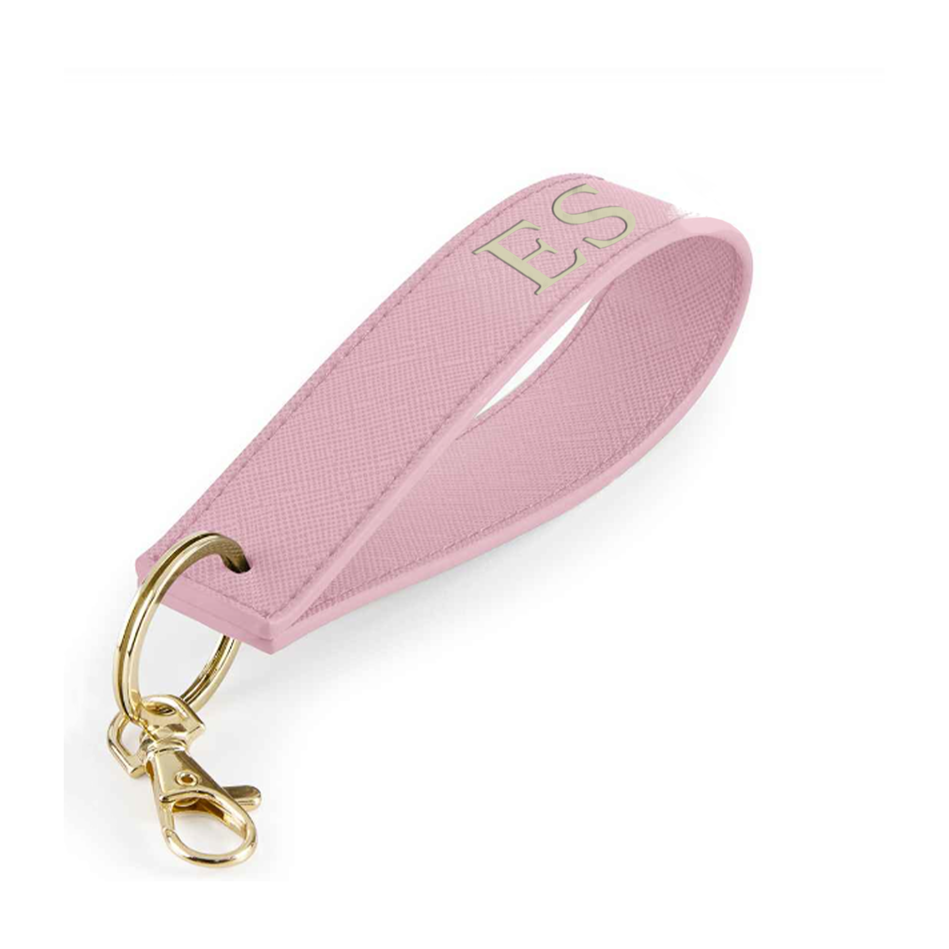 Personalized Carnaby Embossed Initial Wristlet Keychain - Stylish Monogram Key Holder for Women, Perfect for Handbags, Gifts & Everyday Use