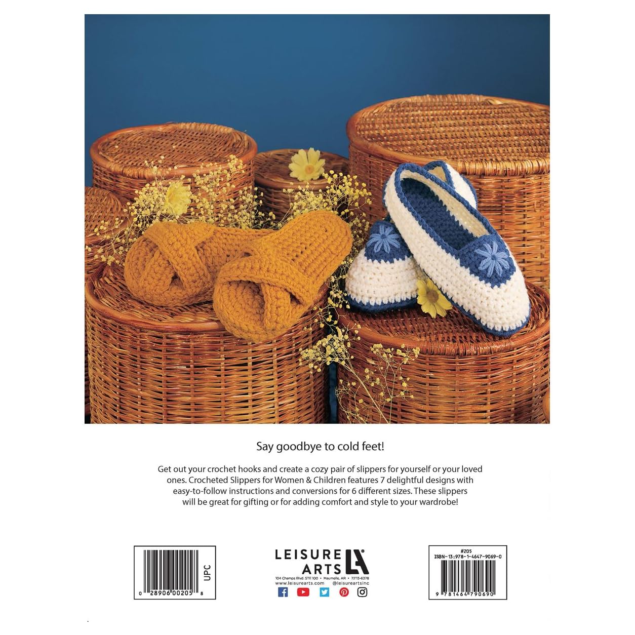 LEISURE ARTS Crochet Slippers Pattern Book for Women & Kids - Easy Stitch Guide for Beginners | DIY Home Footwear Projects & Gift Ideas