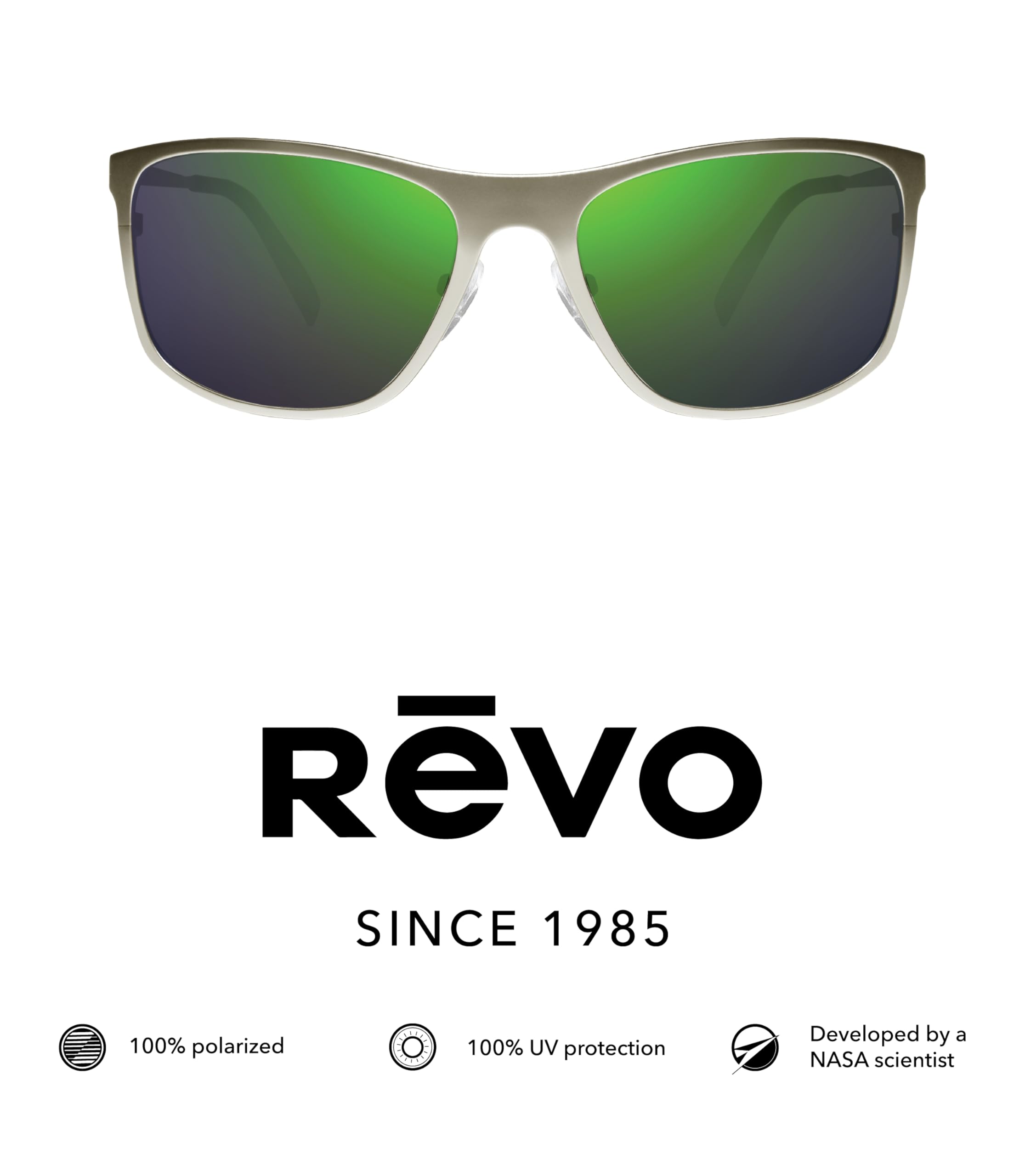 Revo Meridian Polarized Sunglasses - Titanium Wraparound Frame for Men & Women - UV Protection for Driving, Running, and Outdoor Activities