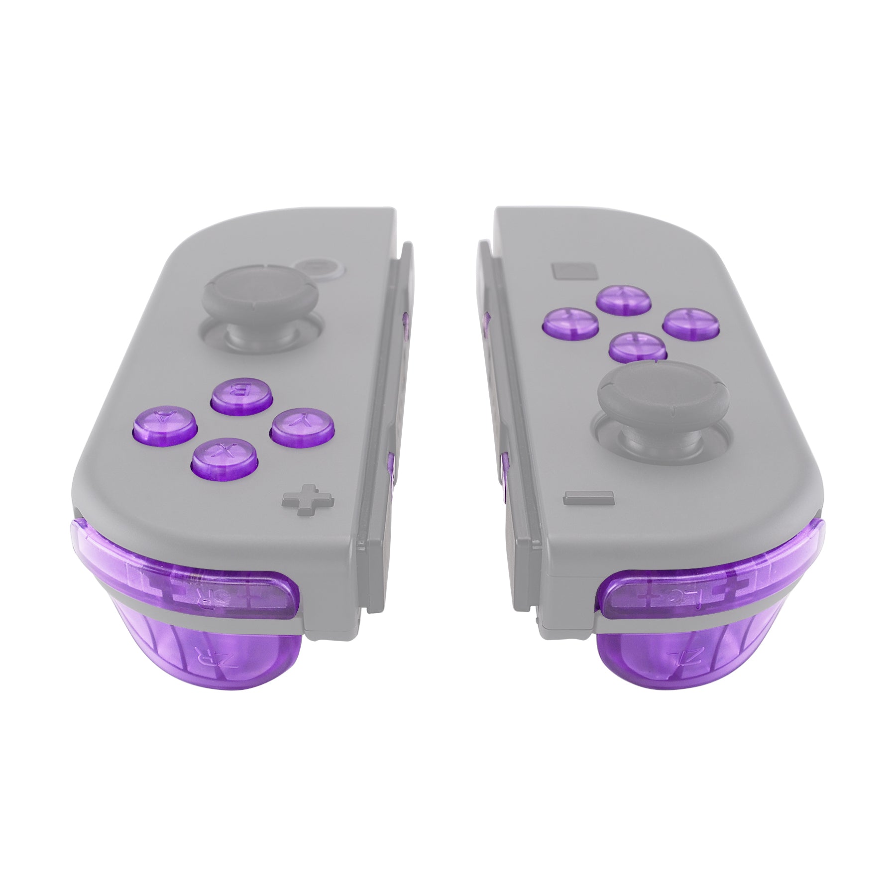 eXtremeRate Clear Atomic Purple Replacement ABXY Direction Keys & Trigger Buttons Set for Nintendo Switch JoyCon & OLED JoyCon - Includes SR SL L R ZR ZL Buttons, Springs & Repair Tools (Shell Not Included) - Perfect for DIY Controller Repair & Customization