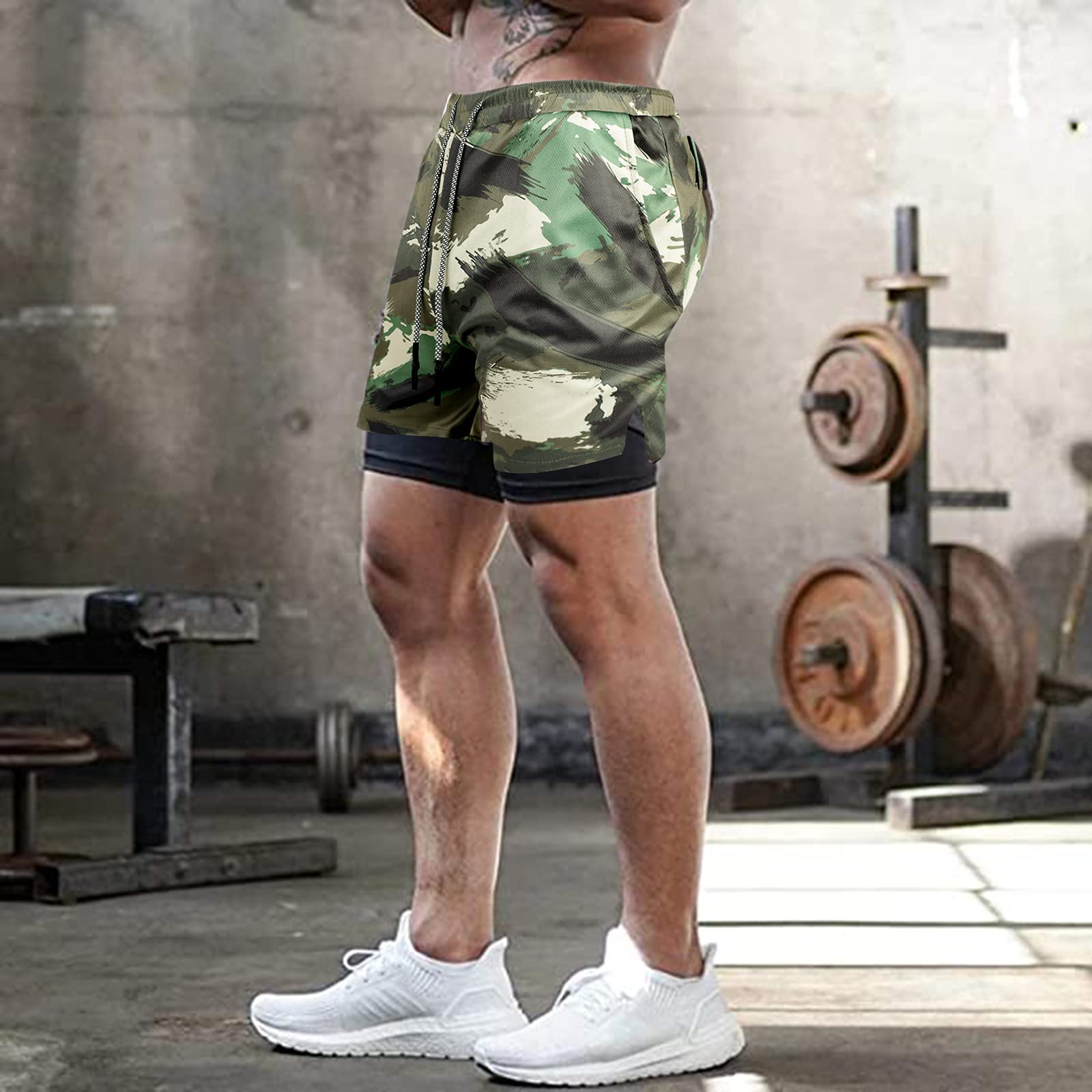 Surenow Men's Running Shorts - 2-in-1 Workout Shorts with Liner, 7-Inch Gym & Yoga Shorts for Men - Perfect for Running, Training, Outdoor Sports & Active Lifestyle