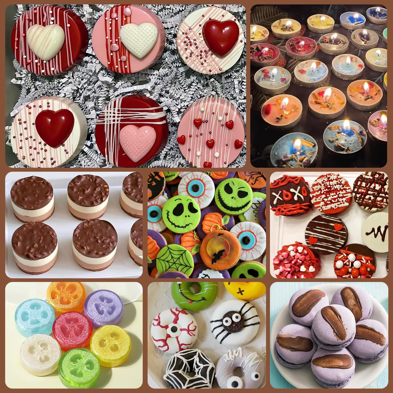 2Pcs Silicone Oreo Cookie Chocolate Molds - 12-Cavity 2.08