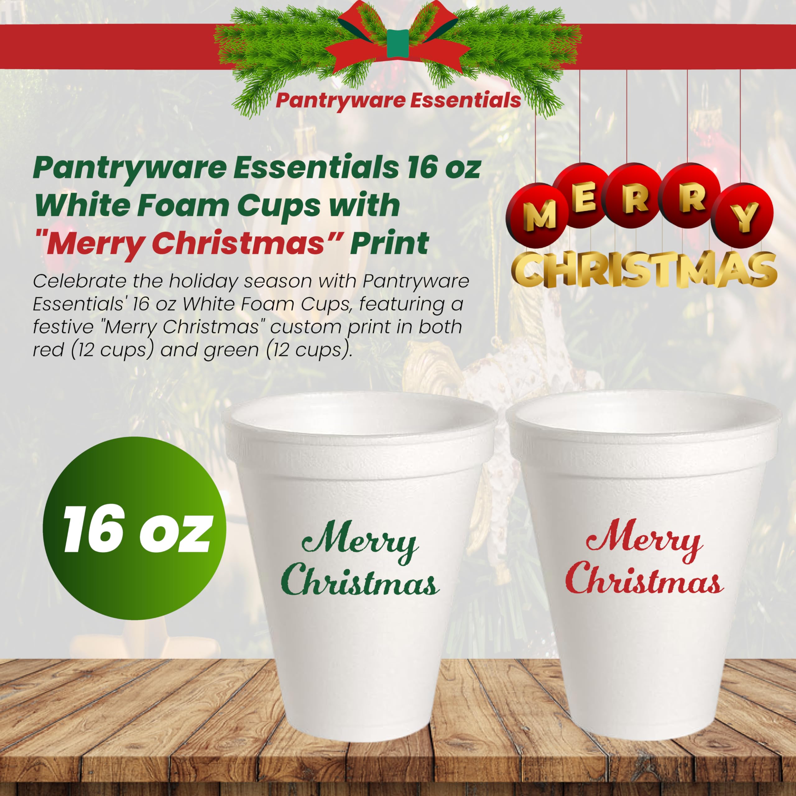 16 oz White Disposable Foam Cups with Custom 
