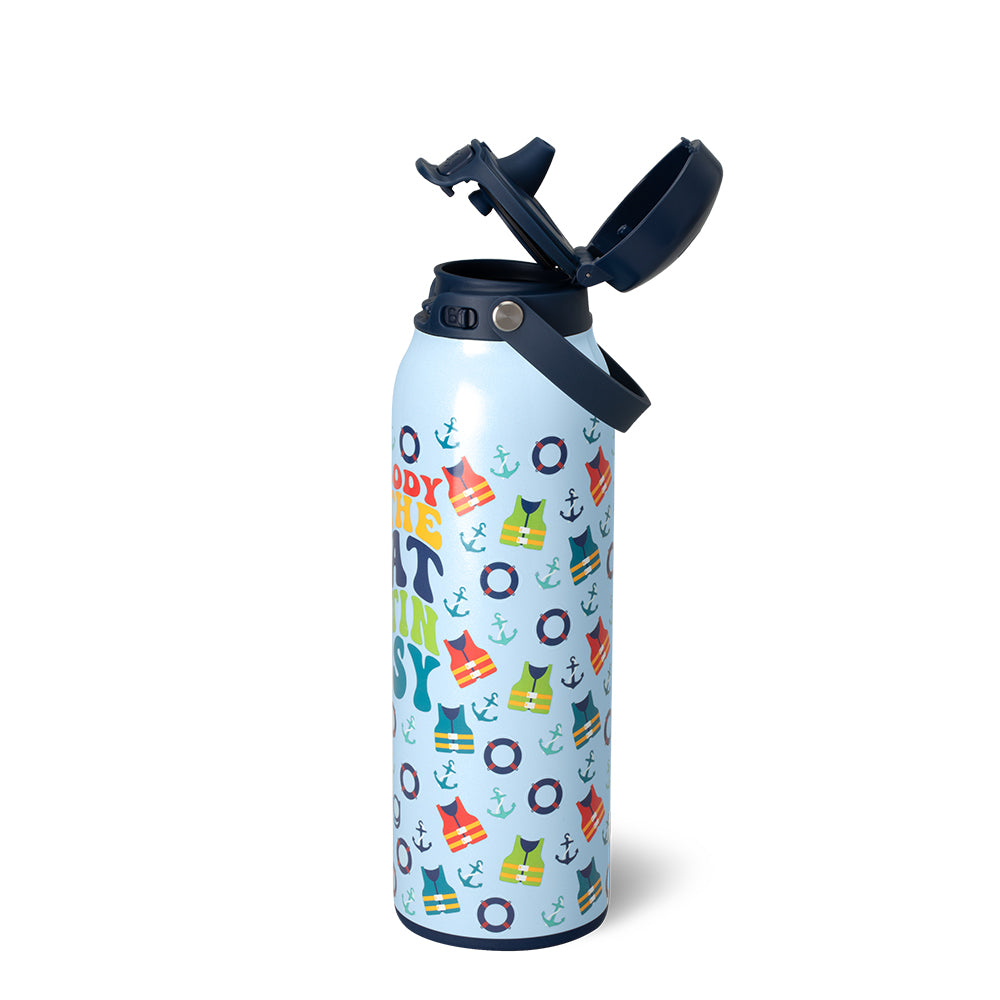 Errbody On The Boat EZ Fill 32oz Water Bottle - Leak Proof & Easy Fill Design for Outdoor Activities, Gym, and Travel