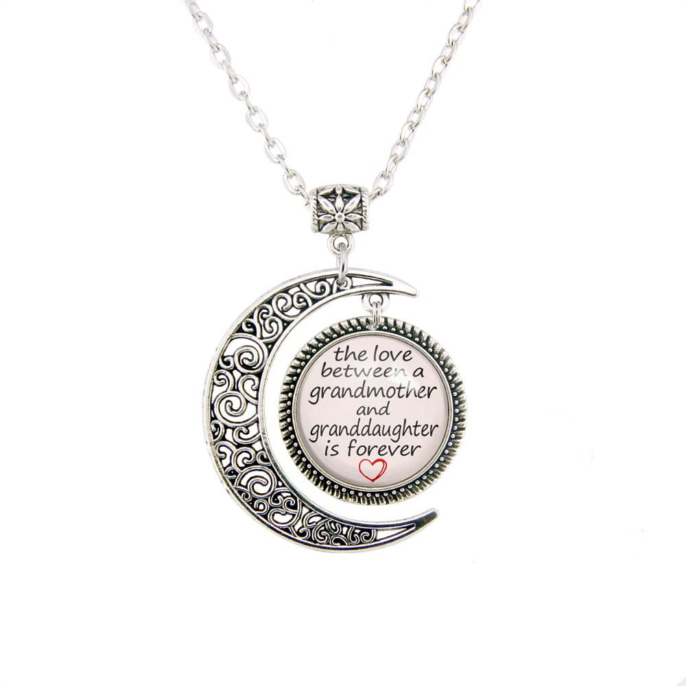 Charming Crescent Moon Necklace for Women - Grandmother & Granddaughter Matching Jewelry, Perfect Gift for Birthdays, Anniversaries & Family Celebrations