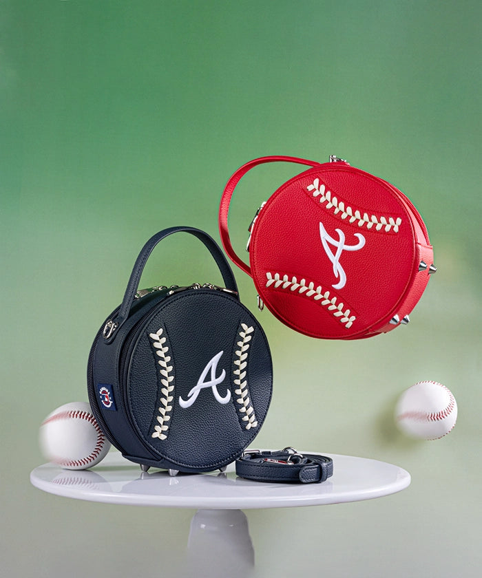 MLB Atlanta Braves Genuine Leather Crossbody Bag for Women & Men - Stylish & Durable Purse for Baseball Games, Travel & Daily Use
