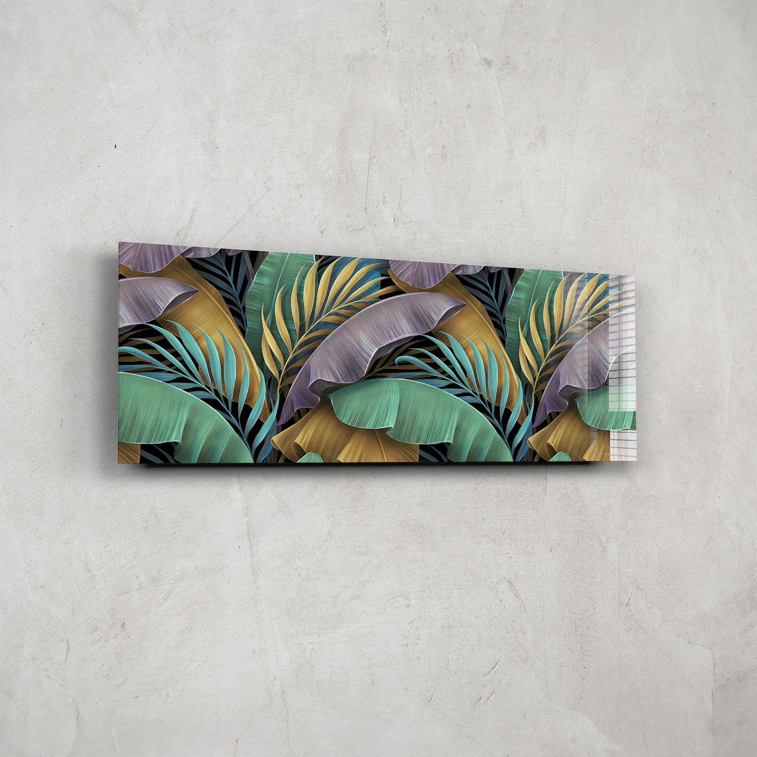Vibrant Tropical Leaves Panoramic Wall Art - Stunning Home Decor for Living Room, Bedroom & Office
