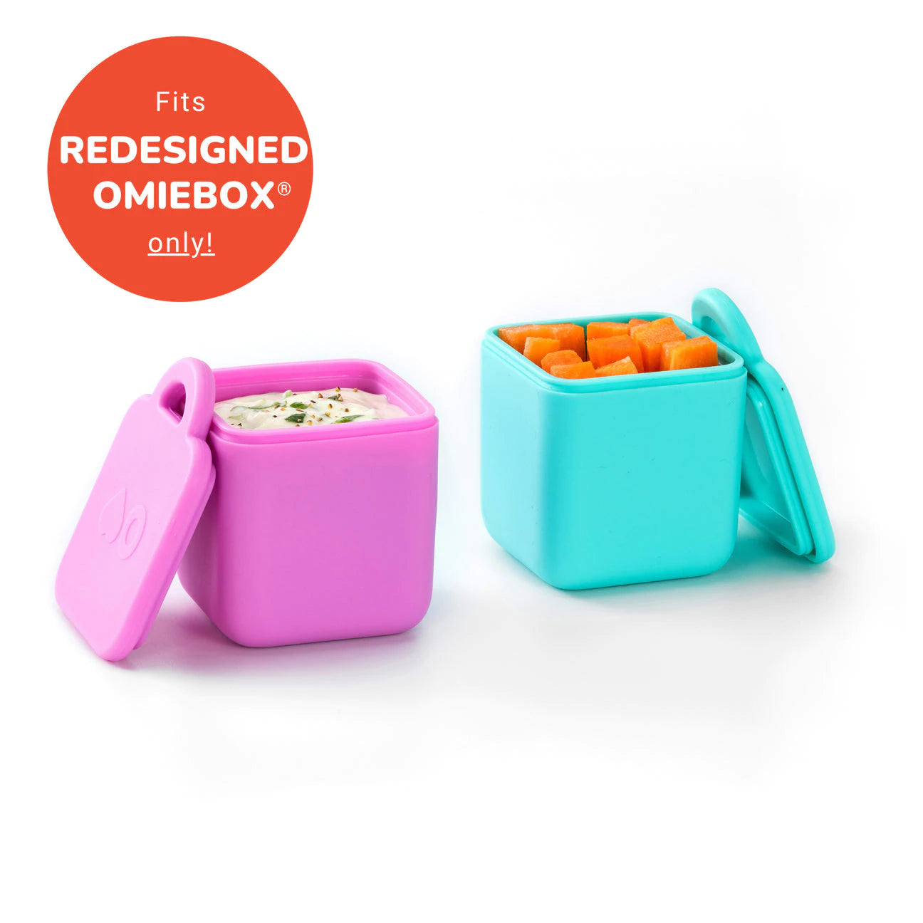 Omie Dip Pack of 2 - Insulated Lunch Containers for Kids, Leak-Proof Bento Boxes in Pink & Teal Colors - Perfect for School Lunches, Picnics, and Travel