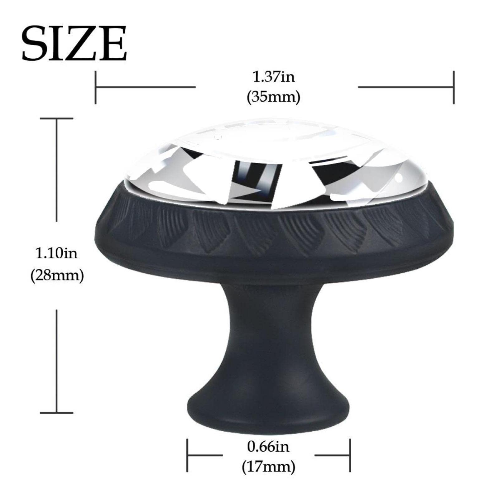 Car Tire Cabinet Knobs - 4 Pack Glass Drawer Pulls for Wardrobe & Cupboard - DIY Home Decor Upgrade