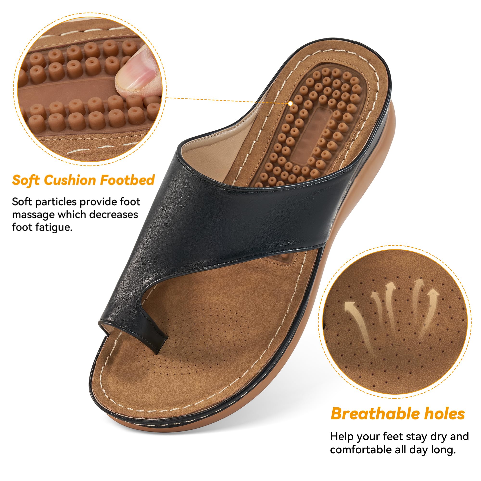 Women's Orthopedic Wedge Sandals - Comfortable Dressy Summer Sandals with Arch Support for Casual Walking & Work | Perfect for Beach, Travel & Everyday Wear