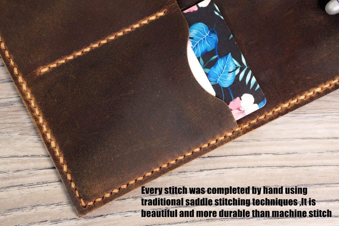 Premium Personalized Leather Folio Organizer Cover for Clever Fox Planner 8.5 x 11 & Rocketbook Fusion Letter Size X04-LS - Elegant Trifold Leather Folder for Work, Office, and Business Professionals - Perfect for Meetings, Note-Taking, and Daily Planning