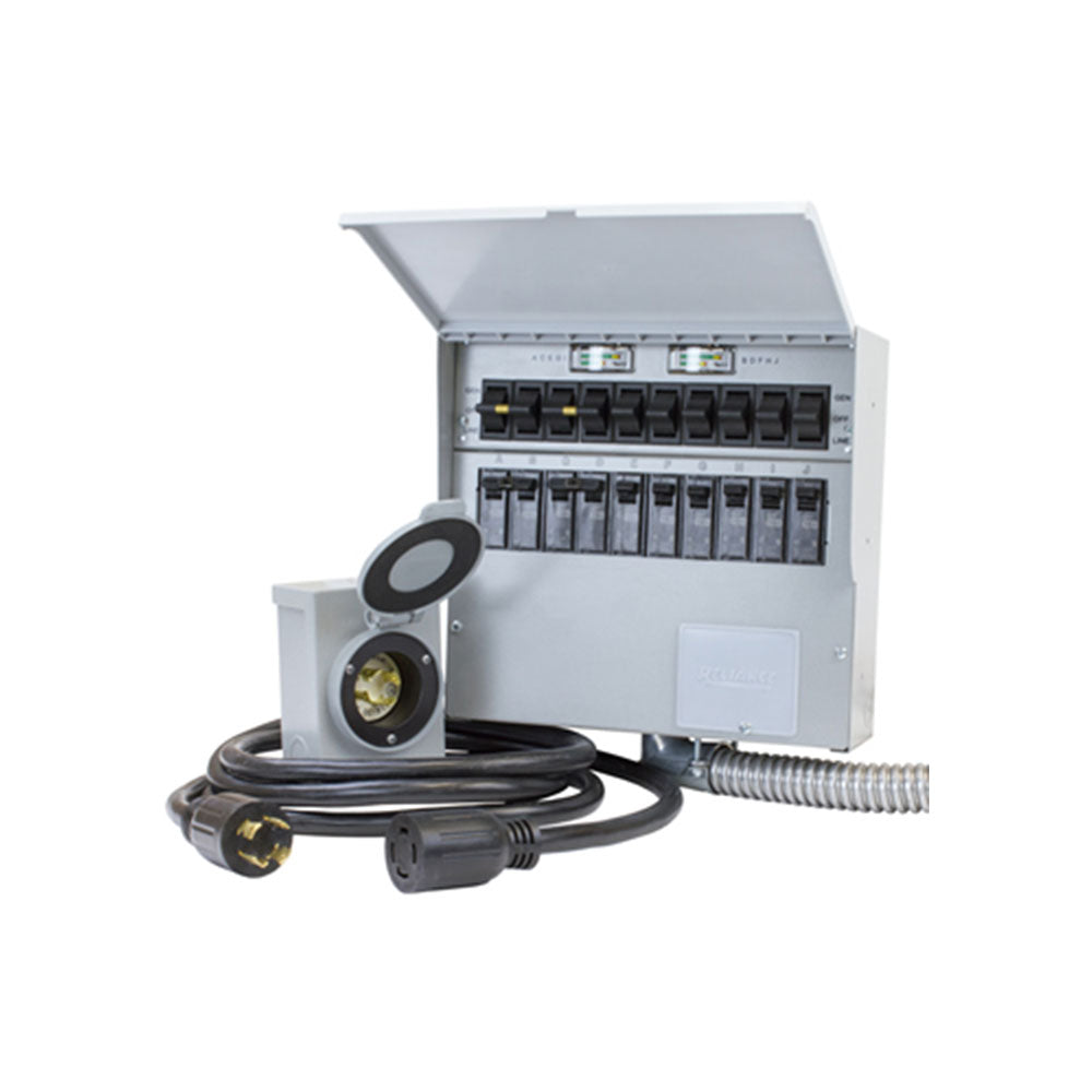 Reliance 310CRK 30 Amp 10-Circuit Transfer Switch - 120/240V Manual Pro/Tran 2 - Backup Power for Home, Office & Emergency Use During Outages