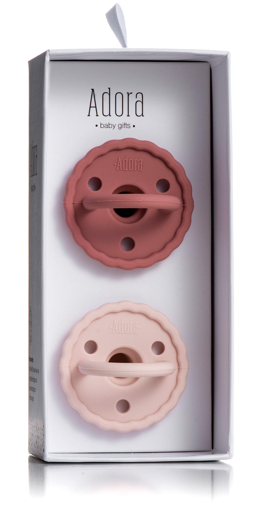 Adora Baby Pacifier - BPA-Free Orthodontic Soother with Scalloped Rosewood & Blush Design - Perfect for Newborns, Infants & Toddlers - Ideal for Daycare, Travel & Bedtime Comfort