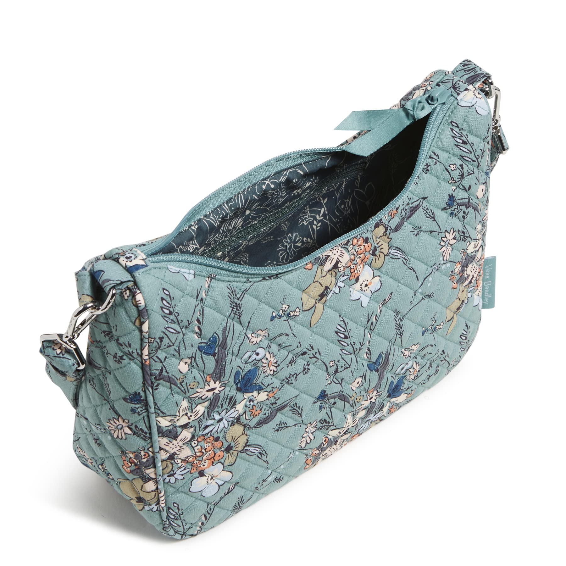 Vera Bradley Women's Cotton Frannie Crescent Crossbody Purse - Stylish & Lightweight Shoulder Bag for Everyday Use, Travel & Shopping