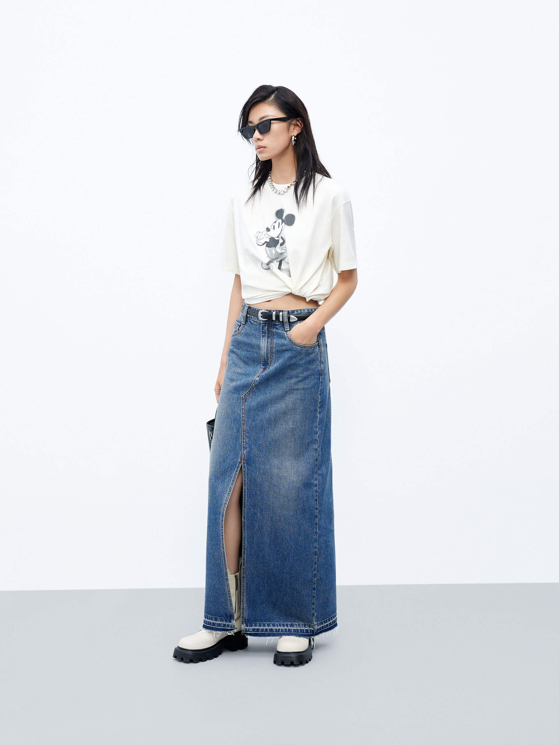 Elegant Front Slit Maxi Skirt - Soft Cotton Long Skirt for Women | Perfect for Summer, Beach, Date Night & Boho Outfits