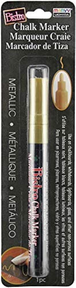 Uchida Bistro Fine Point Gold Chalk Markers - Premium Dry Erase Markers for Whiteboards, Glass, Chalkboards | Ideal for Restaurants, Cafes, Offices & Home Use