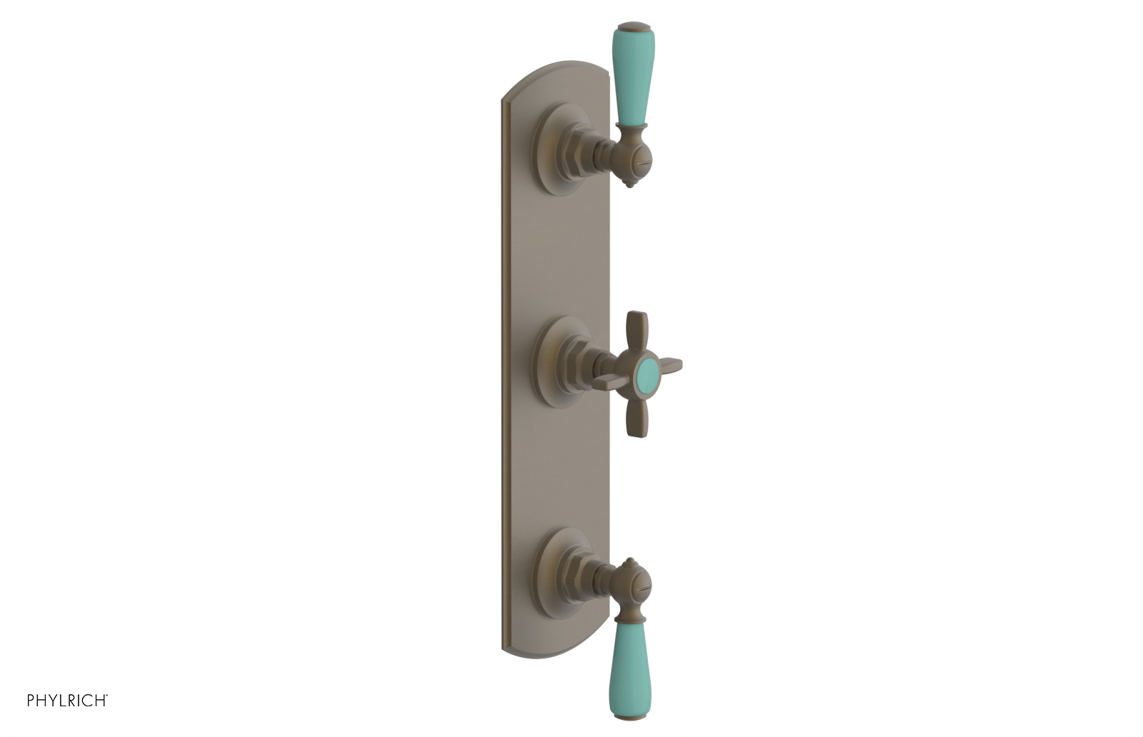 Jamestown Thermostatic Shower Valve with Dual Volume Control - Turquoise Accents (Model 4-740) for Modern Bathroom & Spa Experience