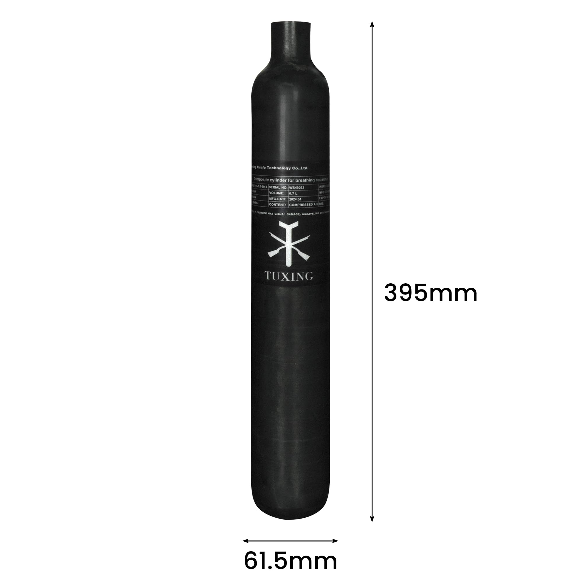 30Mpa 300Bar 4500Psi 0.7L 700cc Carbon Fiber HPA Tank - High Pressure Air Cylinder for PCP Air Rifles, Paintball Guns, Hunting | FX & Daystate Thread M18x1.5 | Perfect for Outdoor Sports & Tactical Shooting