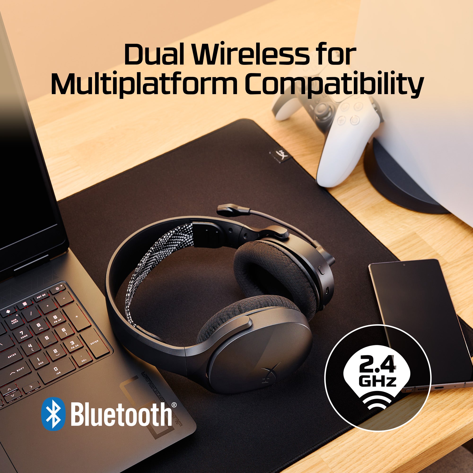 HyperX Cloud Jet Wireless Gaming Headset - Noise Cancelling, 7.1 Surround Sound, 30H Battery - Perfect for PC, PS5, Xbox & Mobile Gaming