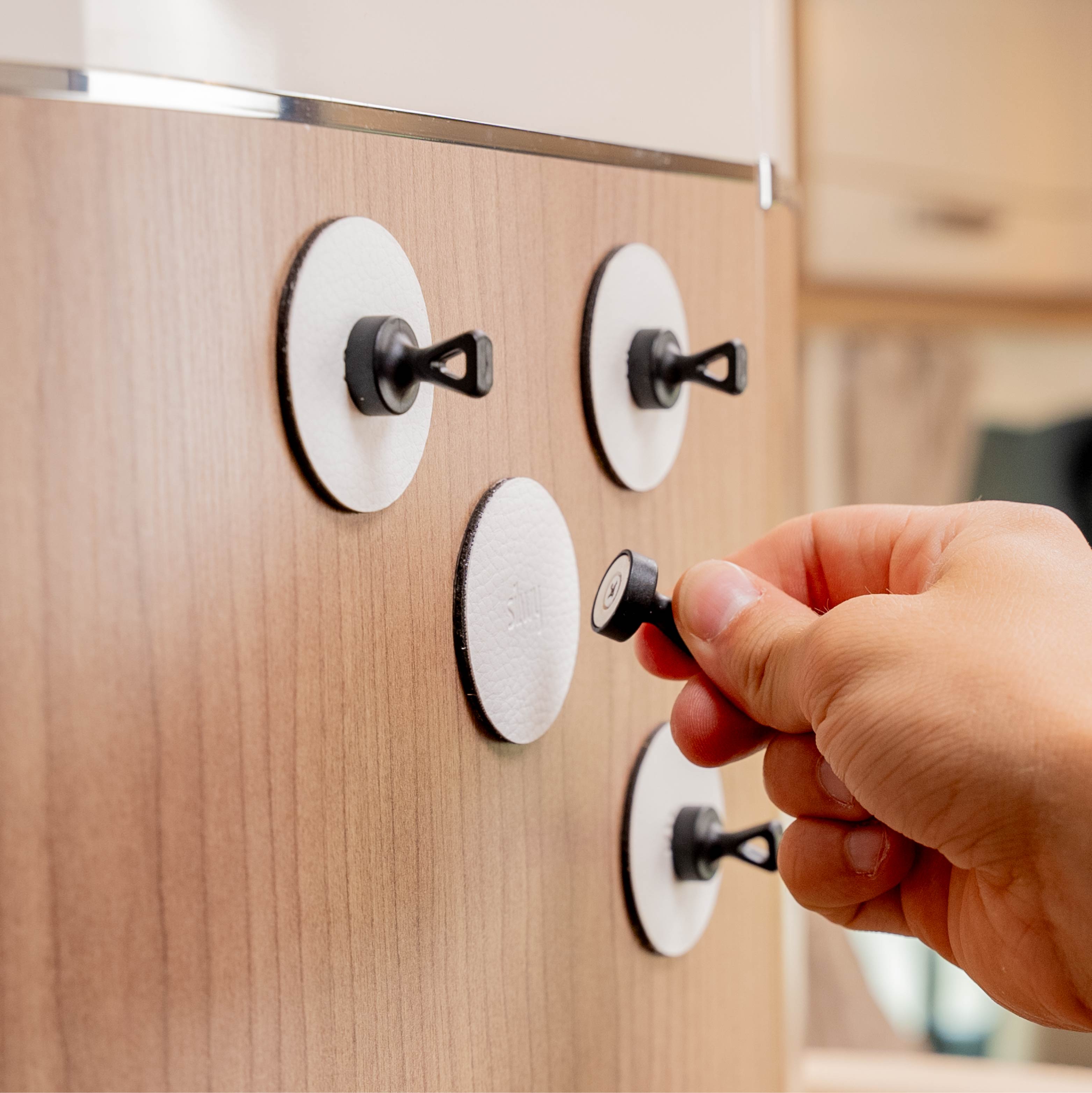 Strong Magnetic Pins with Flexible Pads - White - Perfect for Office, Home, and School Organization