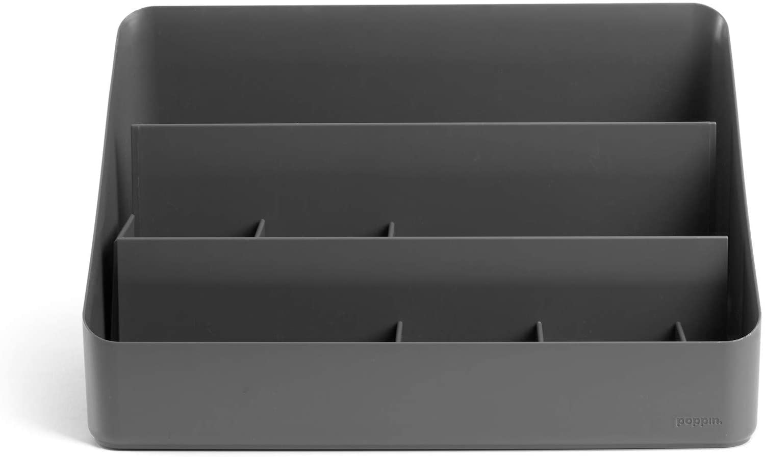 3-Tier Poppin Desk Organizer with Sliding & Removable Dividers & Charging Station - All-in-One Workspace Organizer for Office Supplies, Perfect for Home Office, School Desk, and Workspace Organization