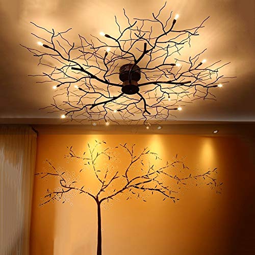 Modern LED Ceiling Light - Nordic Tree Branch Design Iron Chandelier for Living Room & Bedroom (95cm/10LED) - Home Decor Lighting Fixture for Hotel, Clubhouse & Residential Spaces