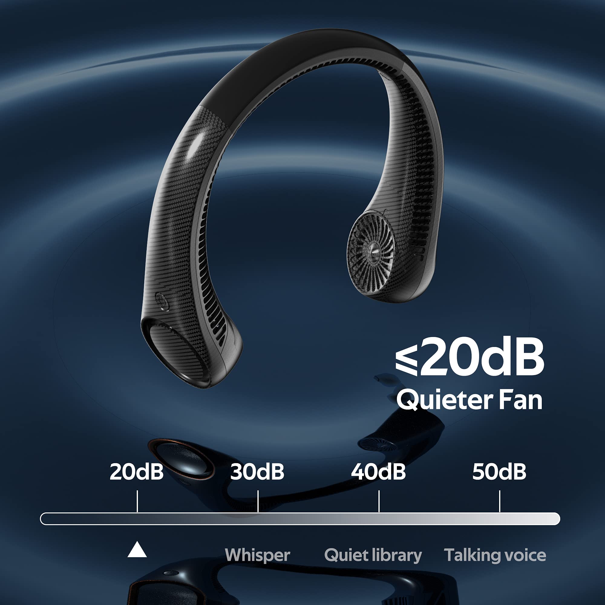 Portable Neck Fan with 4000mAh Battery - Hands Free Bladeless 360° Cooling Personal Fan for Men & Women - USB Rechargeable Wearable Quiet Fan with 3 Speed Settings - Perfect for Outdoor, Indoor, Office, Gym, Travel & Summer Activities (Black Graffiti)