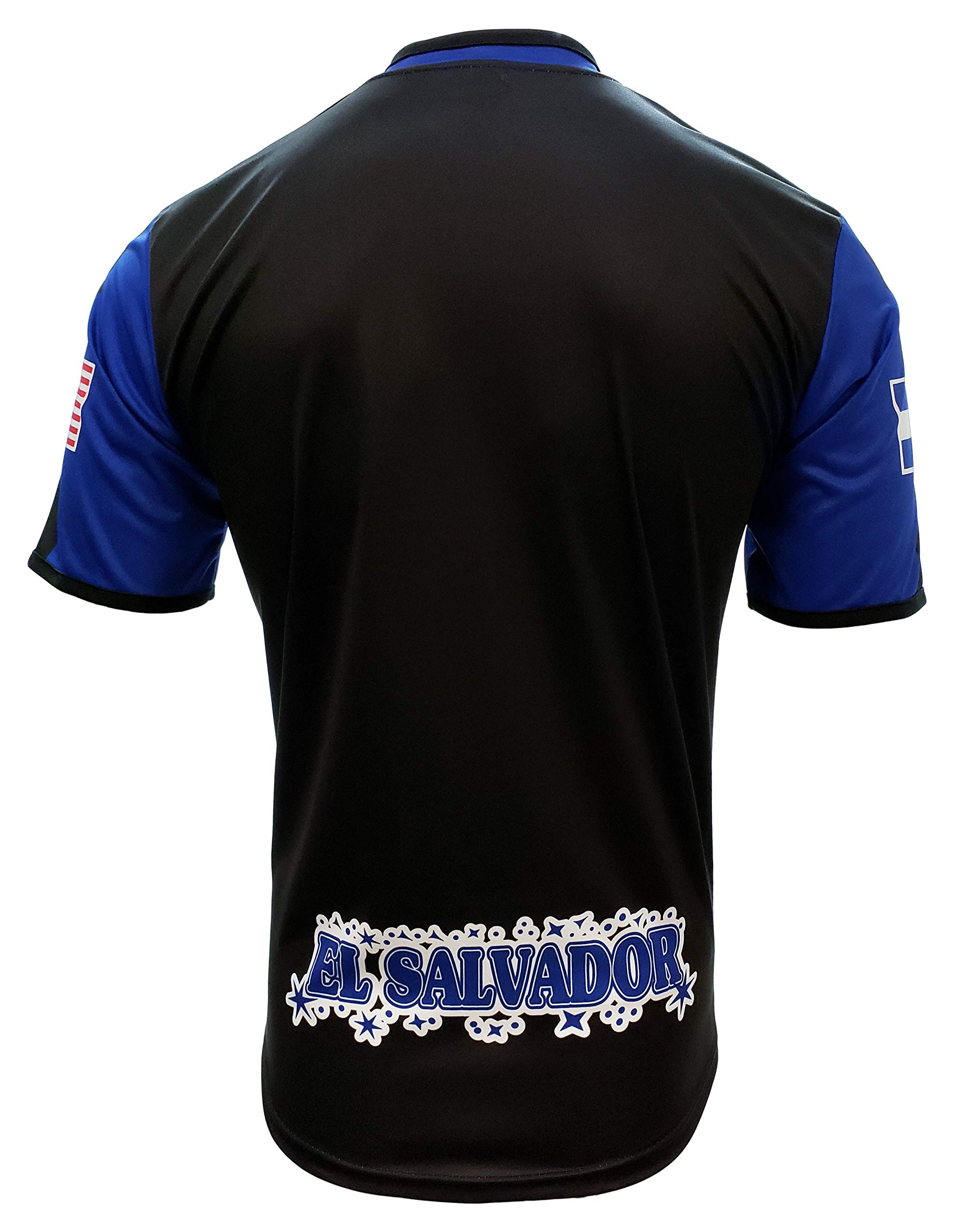 Authentic El Salvador National Team Men's Soccer Jersey - Black & Blue - Official Fan Apparel for Football Matches & Casual Wear