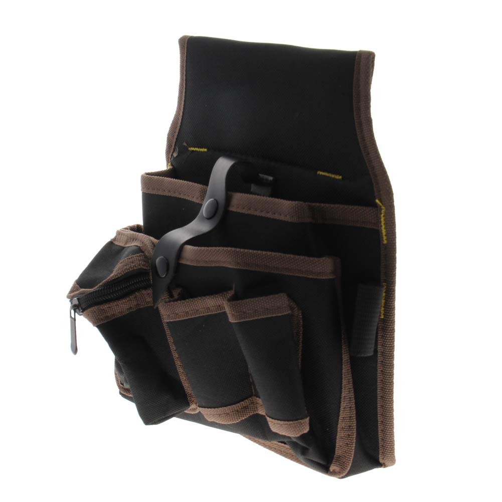 Bettomshin Professional Heavy Duty Oxford Canvas Tool Pouch - Adjustable Work Belt with Waterproof Protection (Brown/Black) - Ideal for Construction, Carpentry & DIY Projects