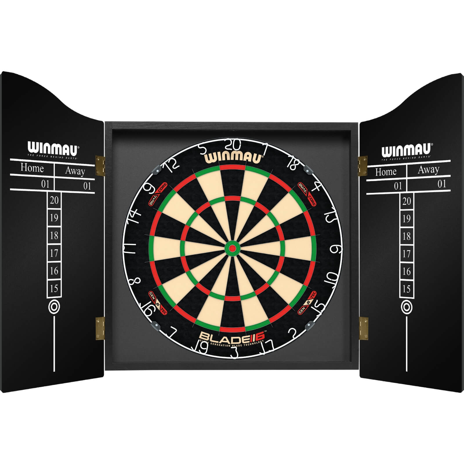 Winmau Rosewood Dartboard Cabinet & Dartboard Set - Professional Bristle Dartboard with Cabinet for Home, Bar, or Game Room - Perfect for Darts Enthusiasts & Pub Entertainment