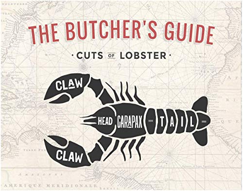 Lobster Butcher Guide - Vintage Meat Cut Chart Poster - 11x14 Unframed Kitchen Wall Art Decor - Perfect for Seafood Restaurants, Beach Houses & Coastal Home Decor - Affordable Under $15 Gift for Chefs & Seafood Lovers