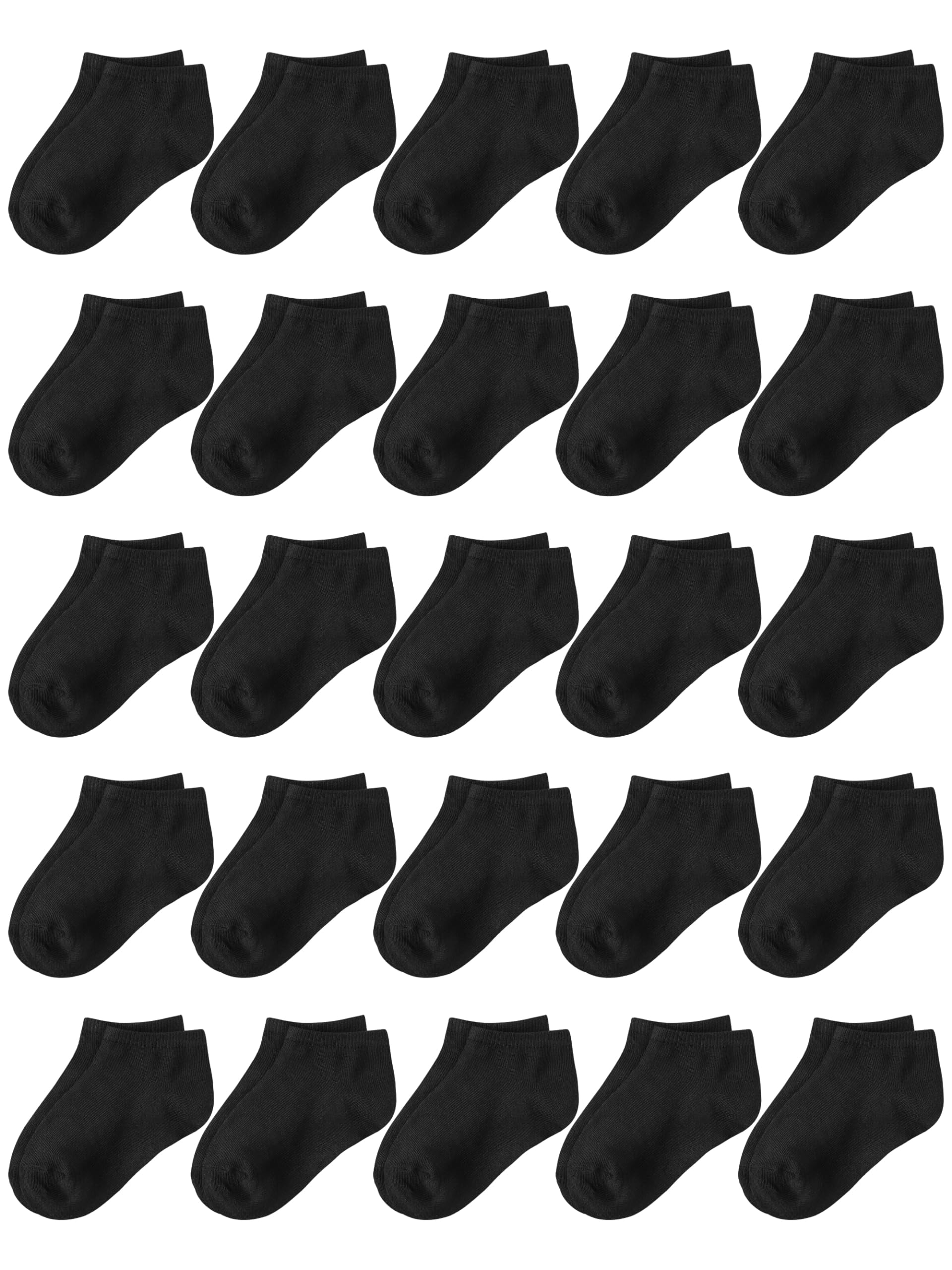 Glooarm 25 Pairs Toddler Socks for Boys & Girls - Soft Ankle Socks with Half Cushion, Low Cut Comfort for Kids | Perfect for School, Play & Everyday Wear