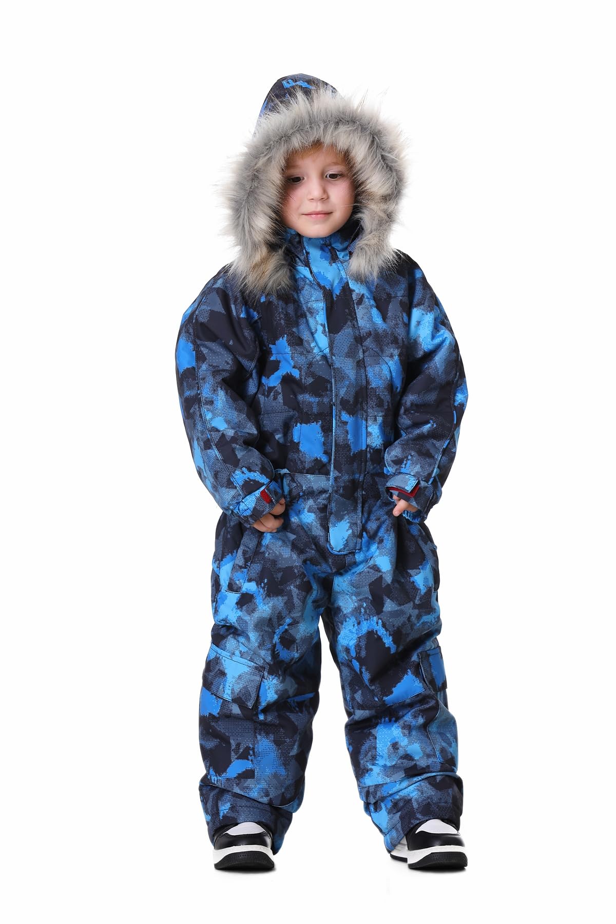 Bluemagic Kids' Waterproof Snowsuit - Winter One Piece Snowsuits for Boys & Girls, Ski Suit Jacket for Outdoor Snowboarding & Play - Warm & Cozy Snow Jumpsuit for Toddlers & Infants