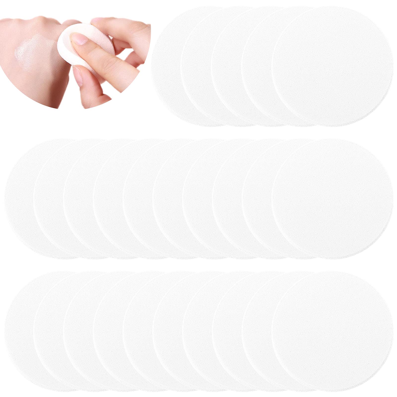 25 Pcs Soft Makeup Sponges for Foundation & Powder - Dry & Wet Use (White)