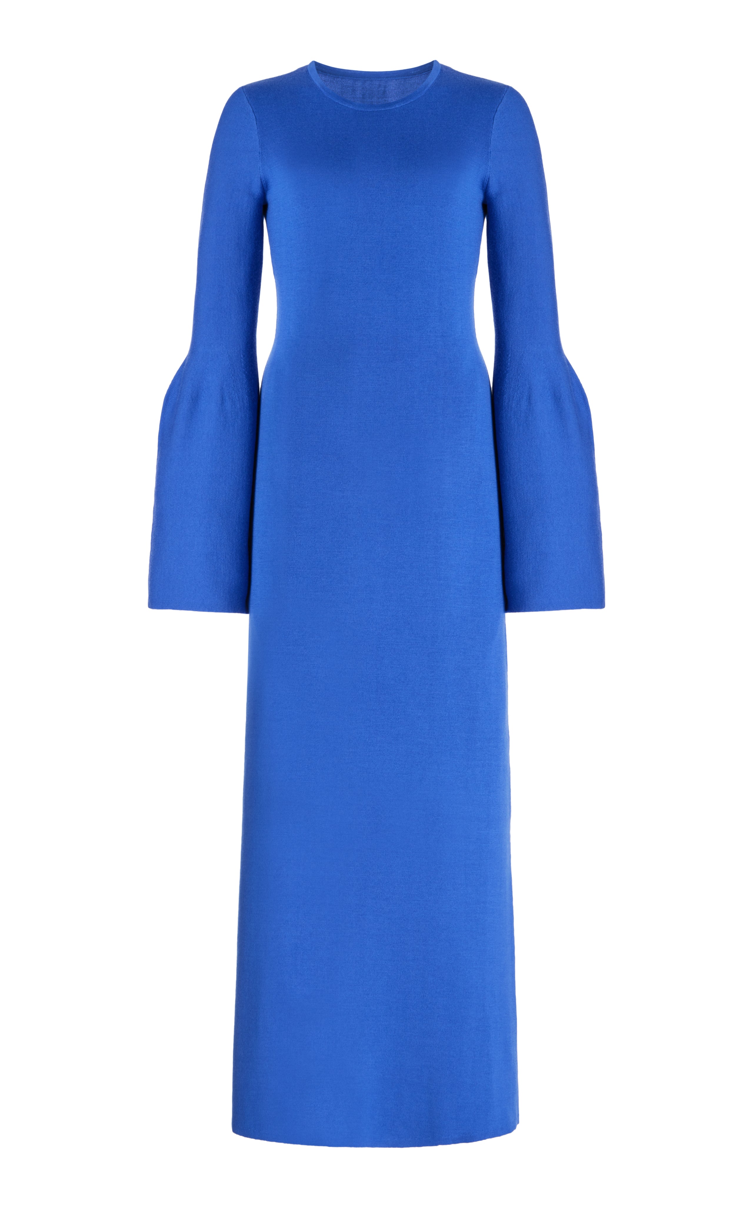 Palanco Knit Midi Dress - Women's Sapphire Blue Merino Wool Cashmere Blend Sweater Dress for Fall & Winter | Office Wear, Date Night, Holiday Party Outfit