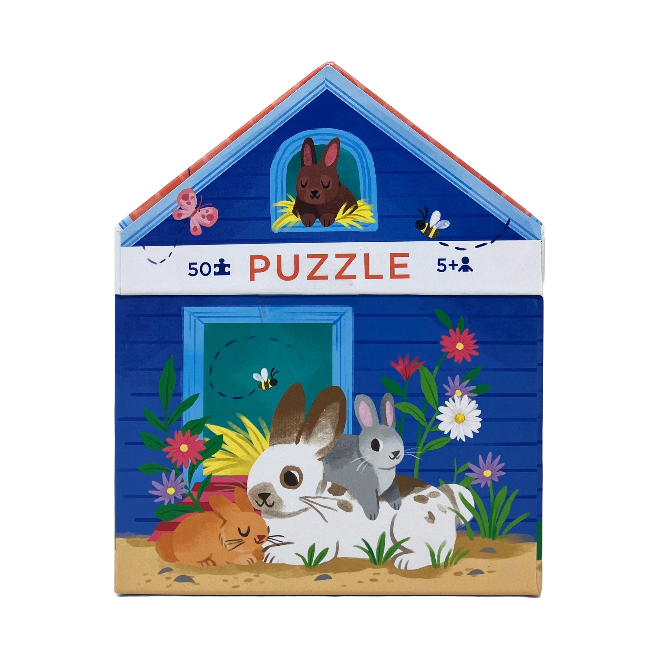 Bunny House Puzzle - Whimsical 50 Piece Jigsaw Puzzle for Kids & Adults - Perfect for Family Game Night & Educational Playtime
